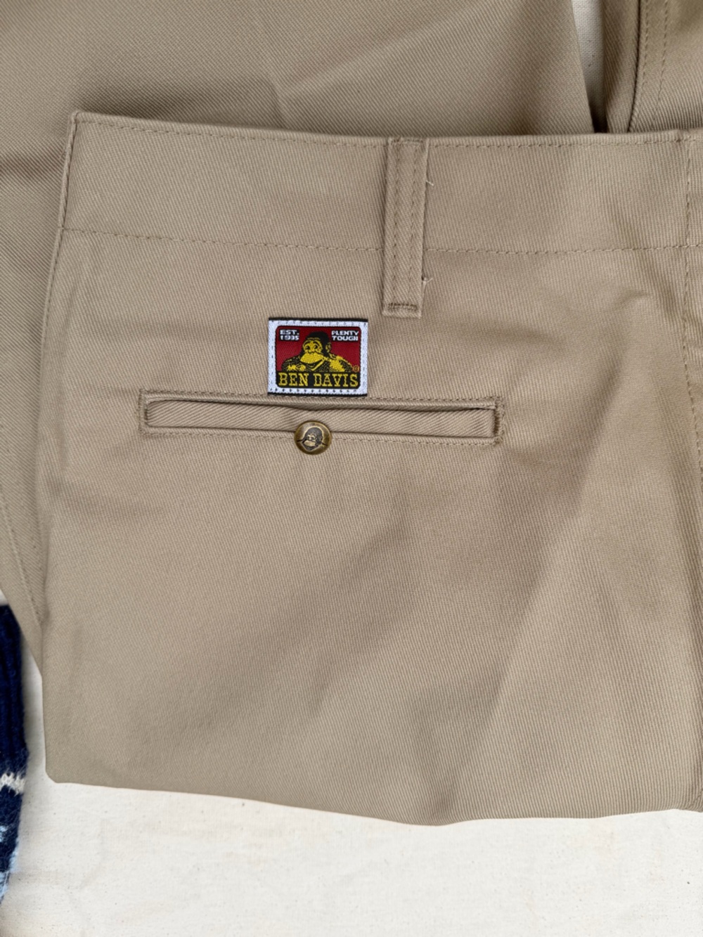 Ben Davis Tan Work Trousers with Logo Patch